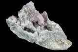 Pink/Purple Fluorite Crystals on Druzy Quartz - Mexico #90982-2
